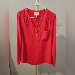 Skies Are Blue Vibrant Red Blouse